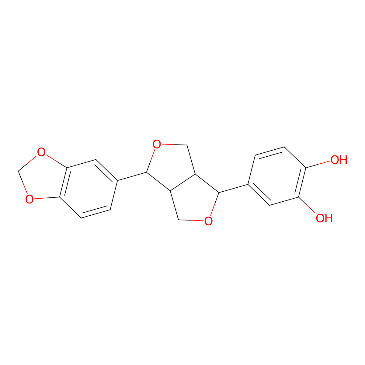 (+)-Sesamin monocatechol molecular structure, CAS 170713-44-7