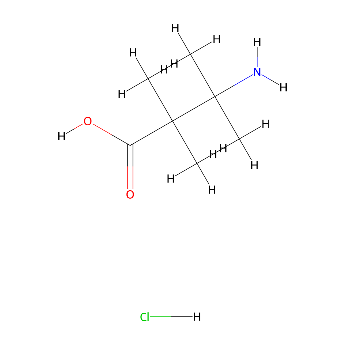 3-Amino-2,2,3-trimethylbutanoic acid hydrochloride molecular structure, CAS 17072-53-6