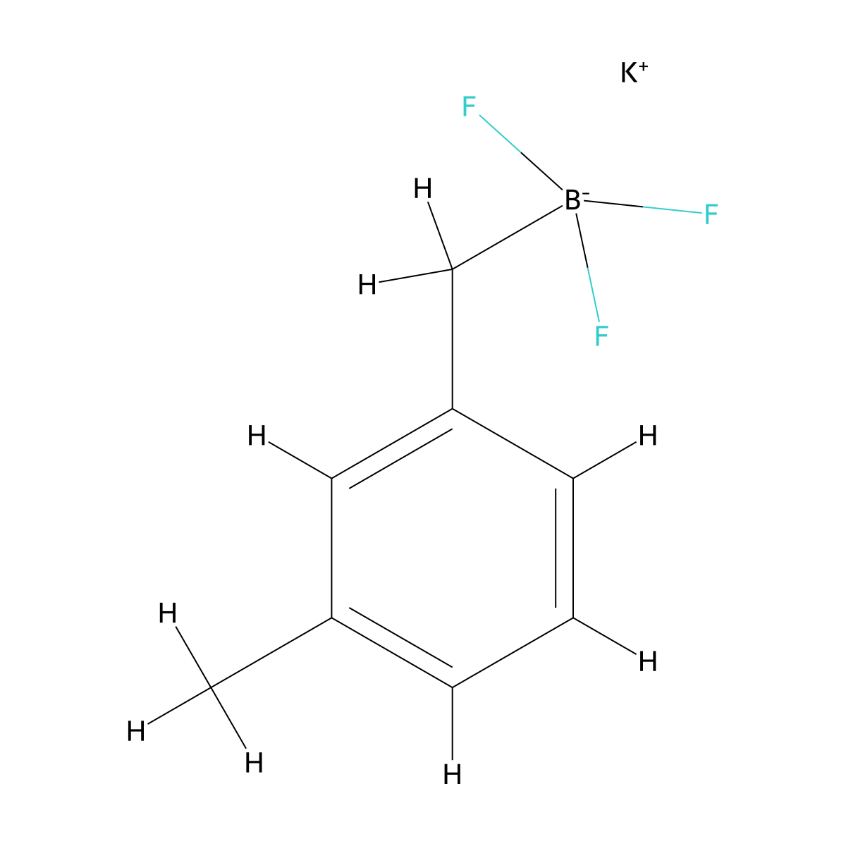 Potassium trifluoro[(3-methylphenyl)methyl]boranuide molecular structure, CAS 1707202-97-8