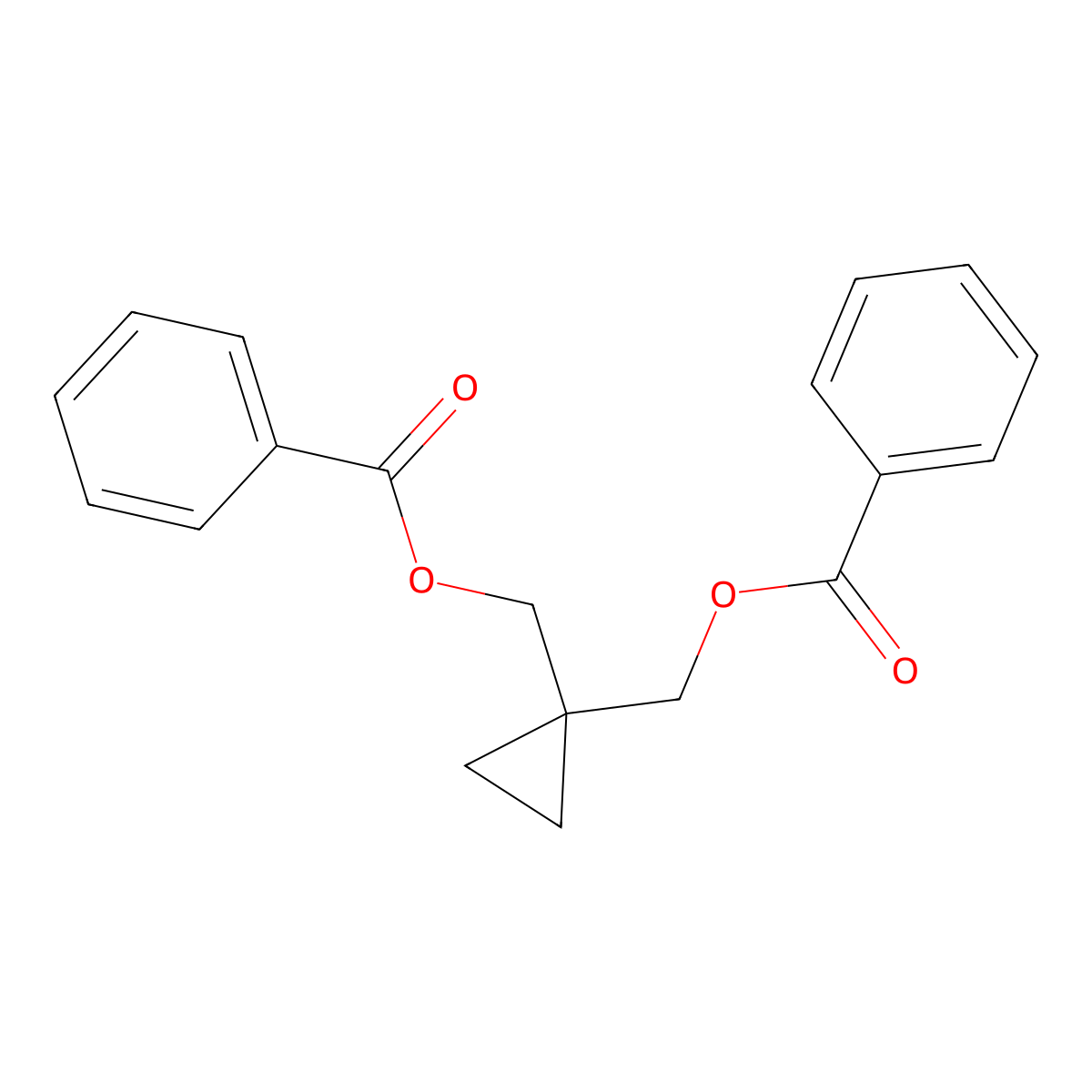 Cyclopropane-1,1-diylbis(methylene) dibenzoate molecular structure, CAS 170721-47-8