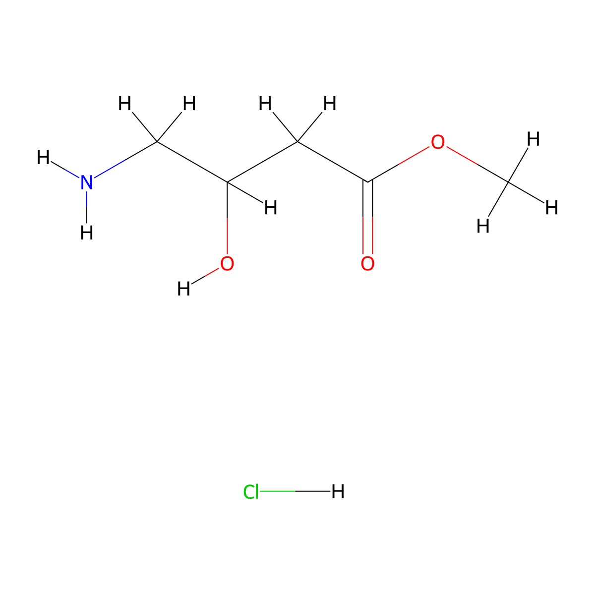 Methyl 4-amino-3-hydroxybutanoate hydrochloride molecular structure, CAS 170726-96-2