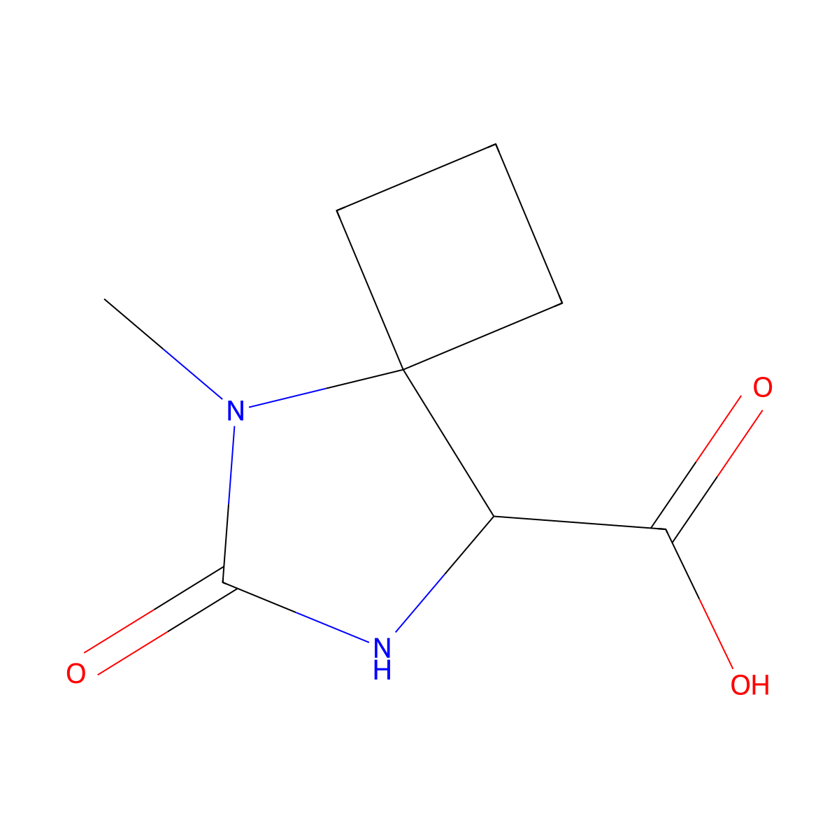 5-Methyl-6-oxo-5,7-diazaspiro[3.4]octane-8-carboxylic acid molecular structure, CAS 1707349-38-9