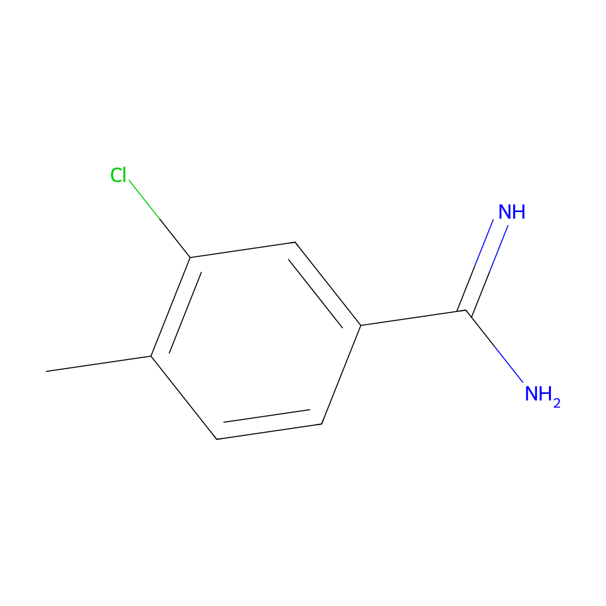 3-Chloro-4-methylbenzenecarboximidamide molecular structure, CAS 170735-25-8