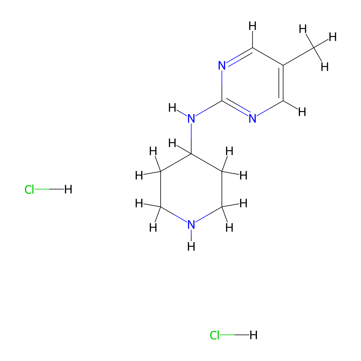 5-Methyl-N-(piperidin-4-yl)pyrimidin-2-amine dihydrochloride molecular structure, CAS 1707358-30-2