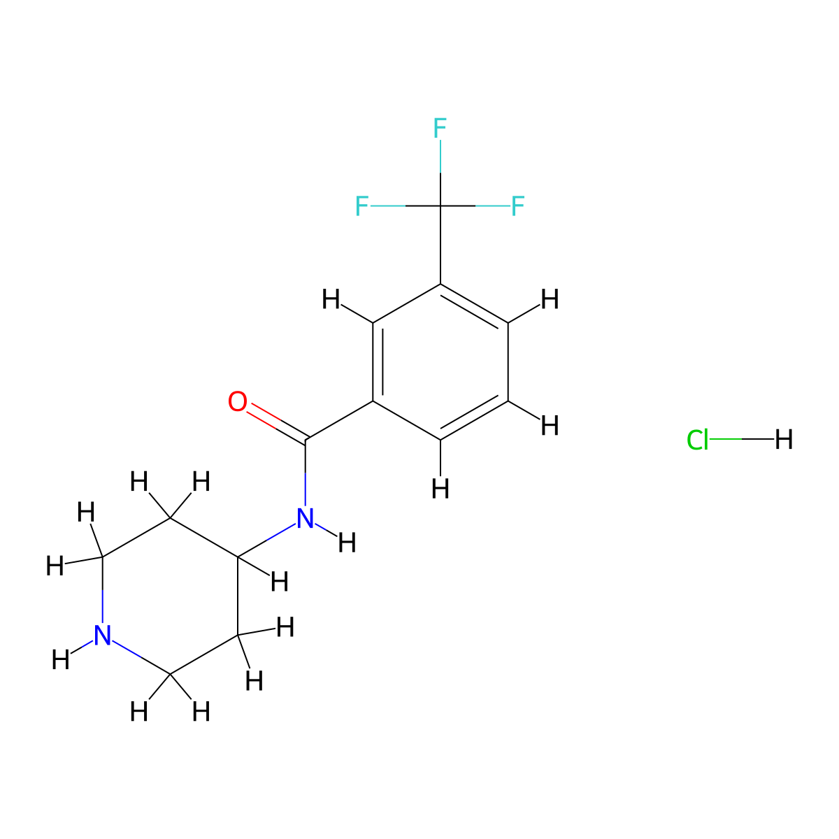 N-(Piperidin-4-yl)-3-(trifluoromethyl)benzamide hydrochloride molecular structure, CAS 1707358-36-8