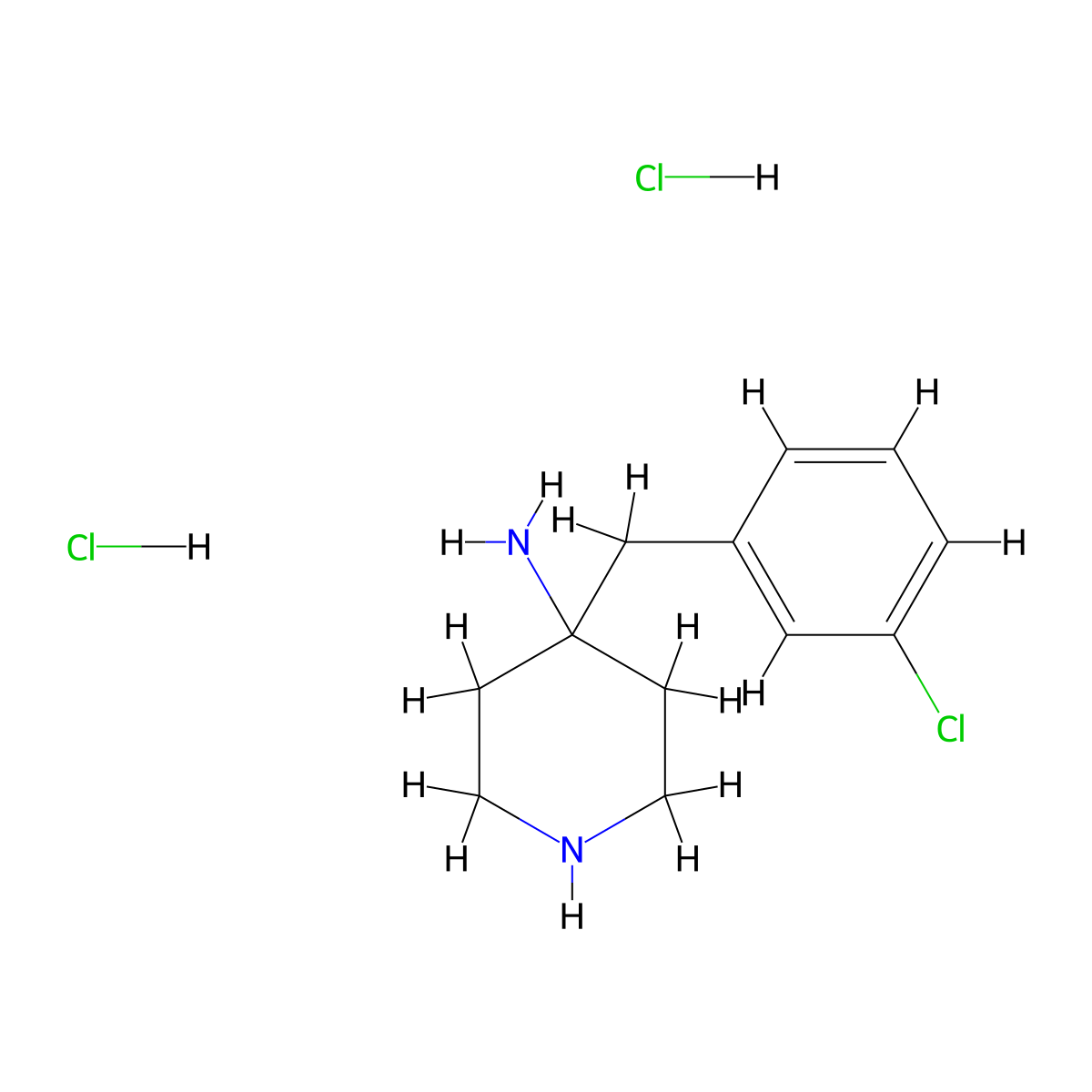 4-(3-Chlorobenzyl)piperidin-4-amine dihydrochloride molecular structure, CAS 1707358-44-8
