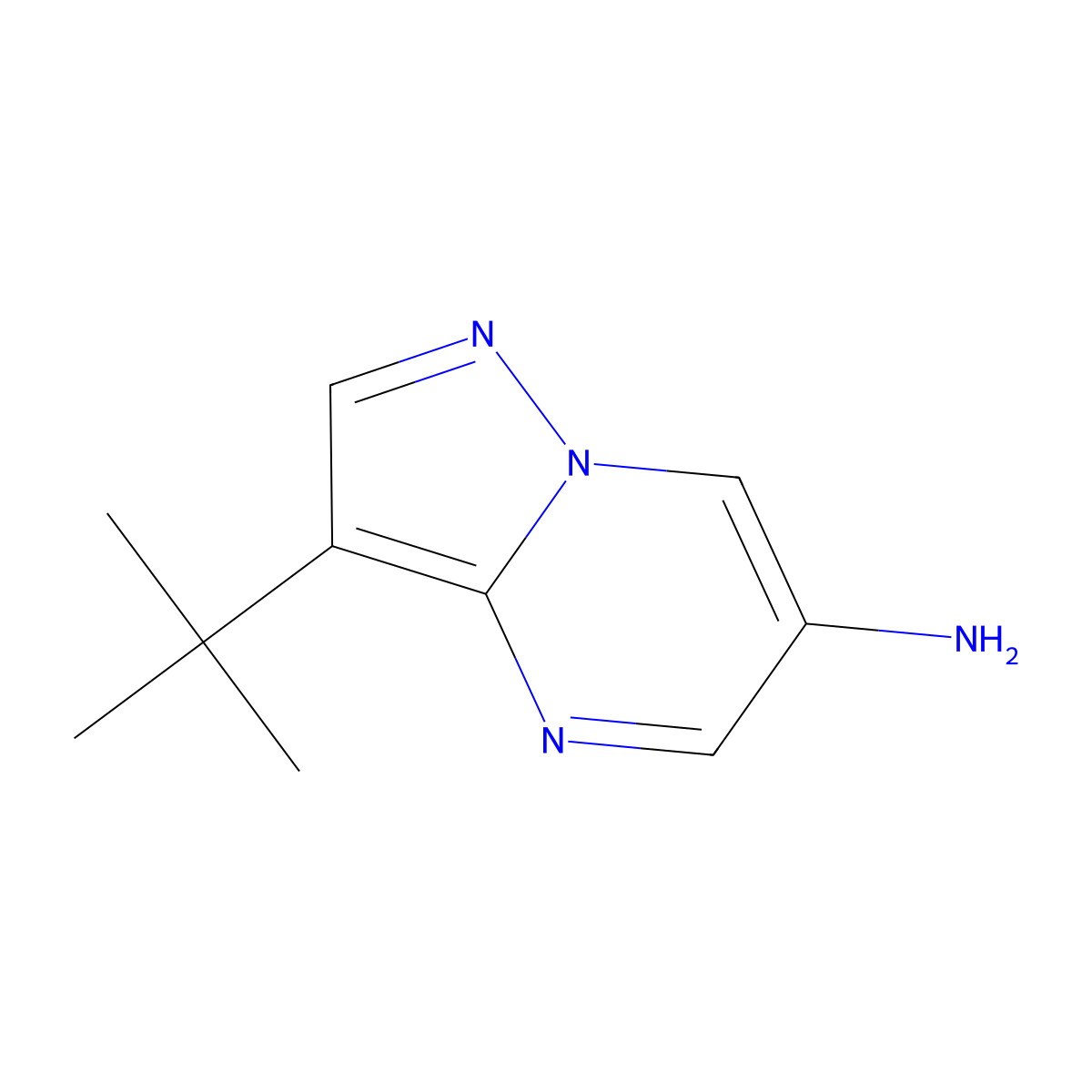 3-tert-Butylpyrazolo[1,5-a]pyrimidin-6-amine molecular structure, CAS 1707358-46-0