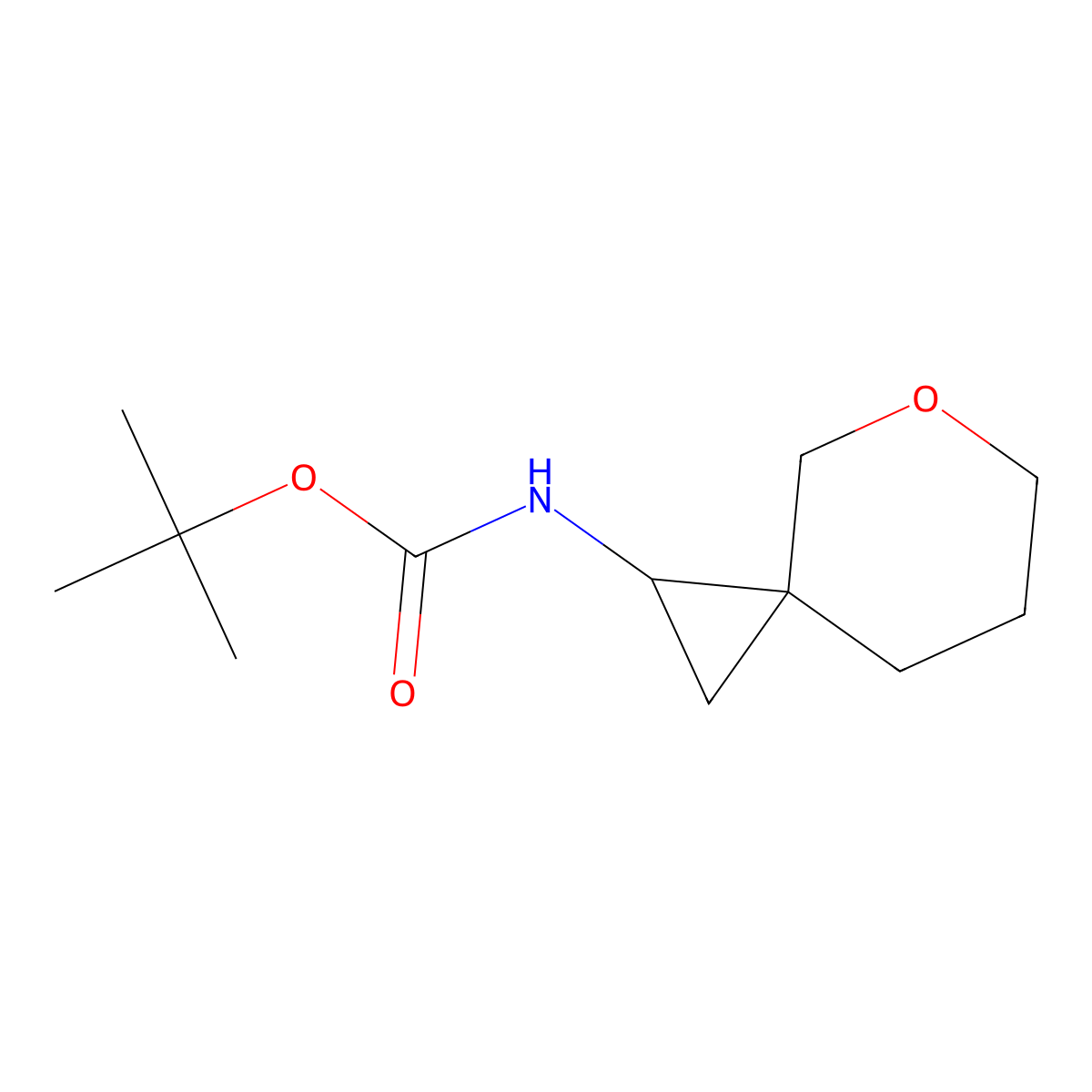 tert-Butyl N-{5-oxaspiro[2.5]octan-1-yl}carbamate molecular structure, CAS 1707358-49-3