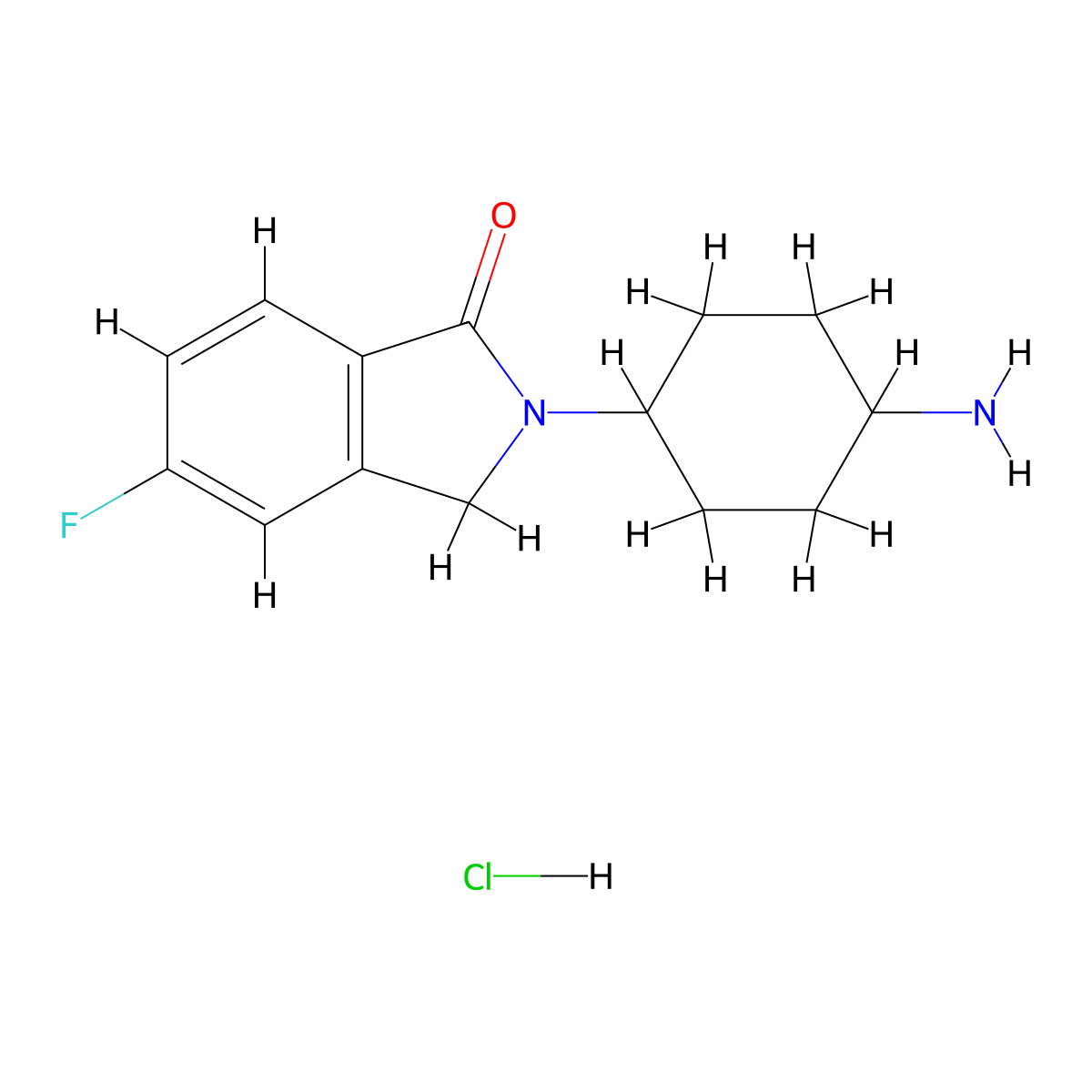 2-(trans-4-Aminocyclohexyl)-5-fluoroisoindolin-1-one hydrochloride molecular structure, CAS 1707358-57-3