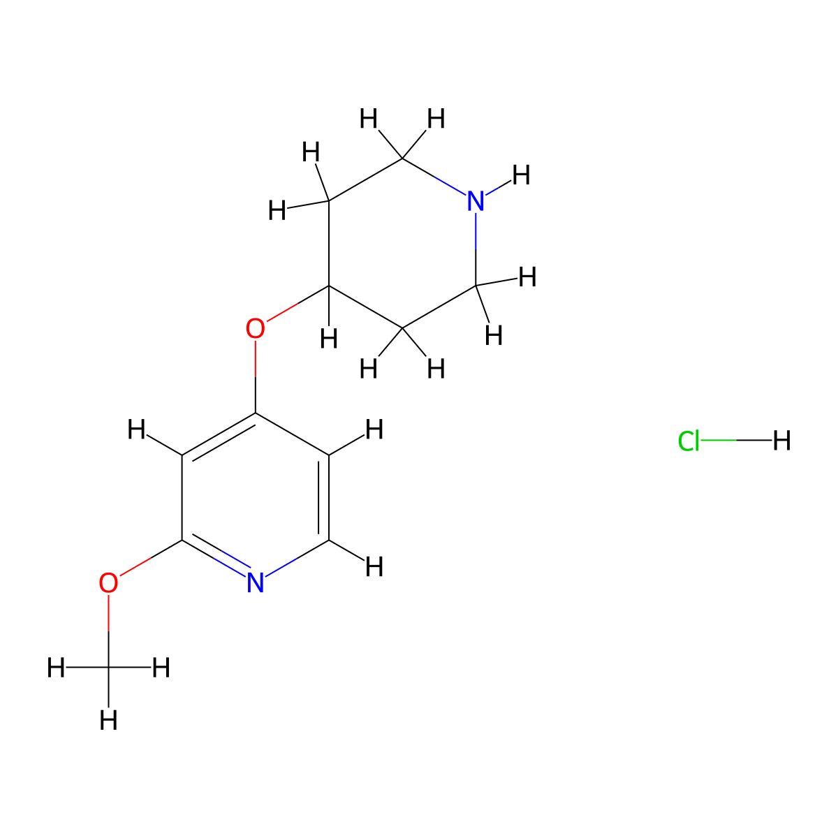 2-Methoxy-4-(piperidin-4-yloxy)pyridine hydrochloride molecular structure, CAS 1707358-63-1