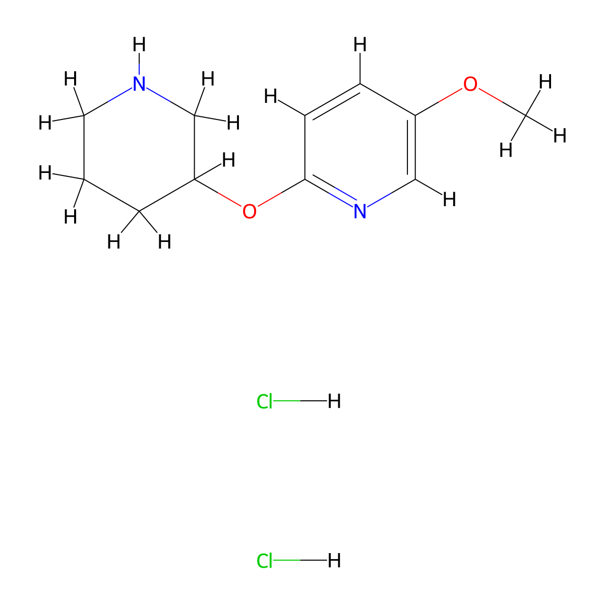 5-Methoxy-2-(piperidin-3-yloxy)pyridine dihydrochloride molecular structure, CAS 1707358-65-3