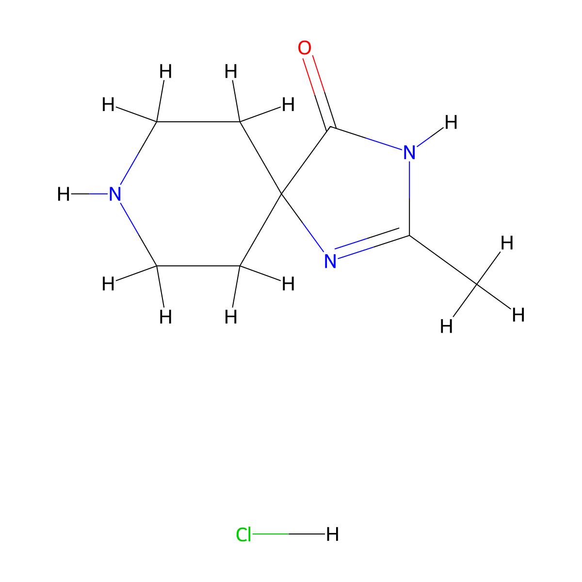 2-Methyl-1,3,8-triazaspiro[4.5]dec-1-en-4-one hydrochloride molecular structure, CAS 1707358-66-4