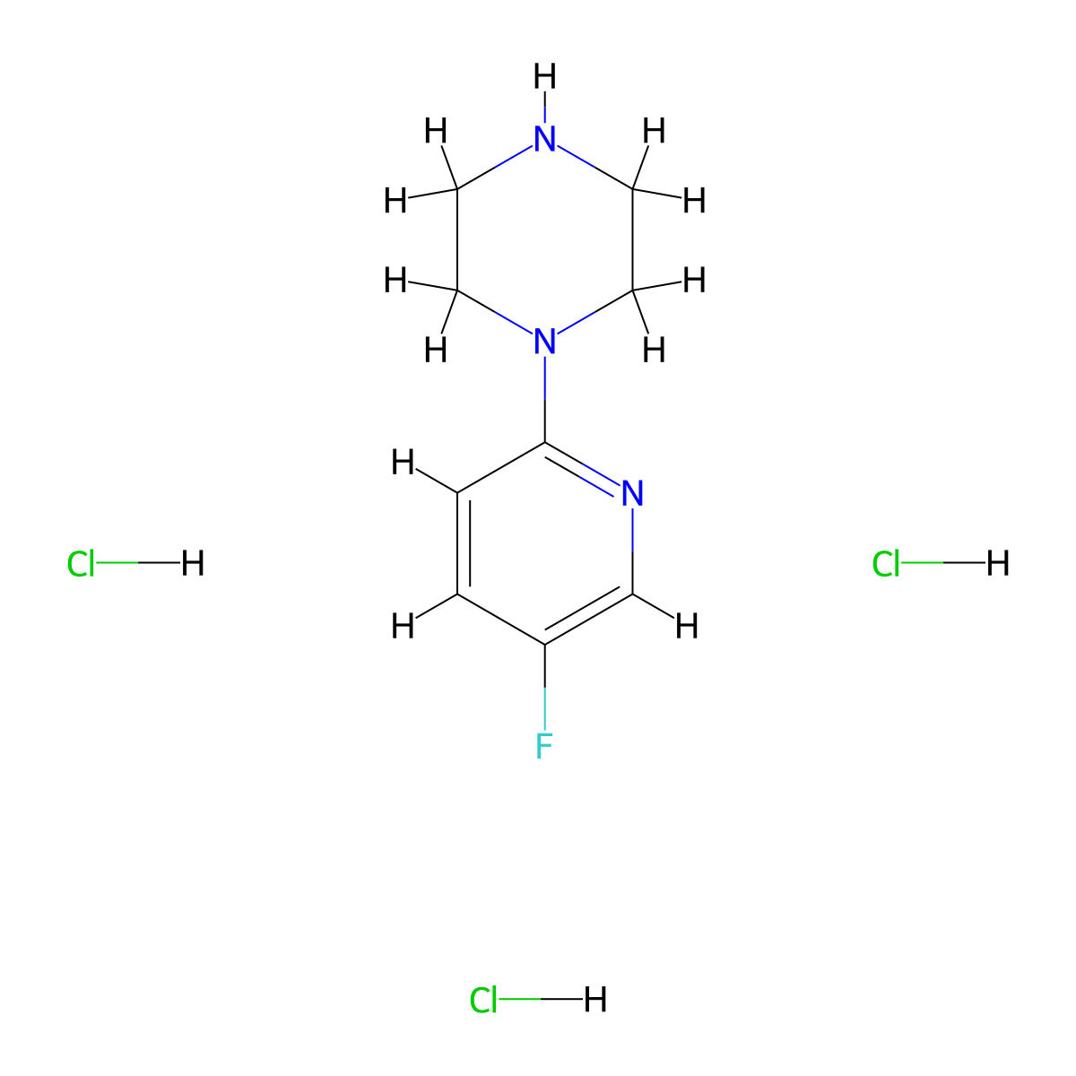 1-(5-Fluoropyridin-2-yl)piperazine trihydrochloride molecular structure, CAS 1707358-75-5