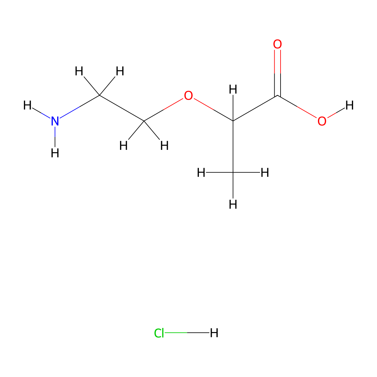 2-(2-Aminoethoxy)propanoic acid hydrochloride molecular structure, CAS 1707358-83-5