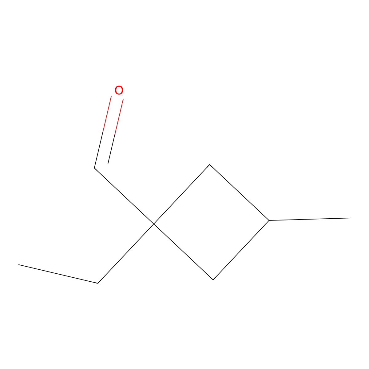 1-Ethyl-3-methylcyclobutane-1-carbaldehyde molecular structure, CAS 1707359-82-7