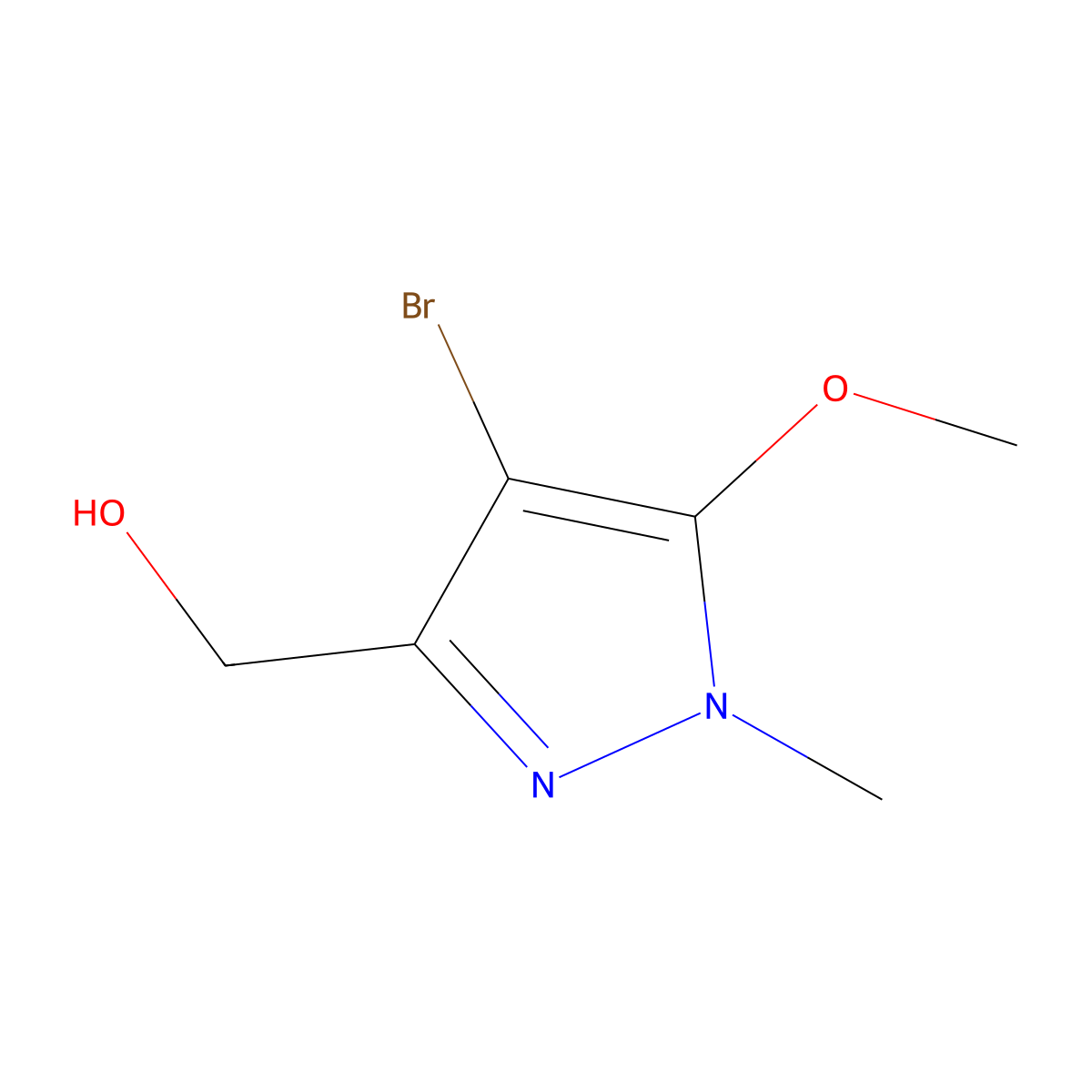(4-Bromo-5-methoxy-1-methyl-1H-pyrazol-3-yl)methanol molecular structure, CAS 1707359-83-8