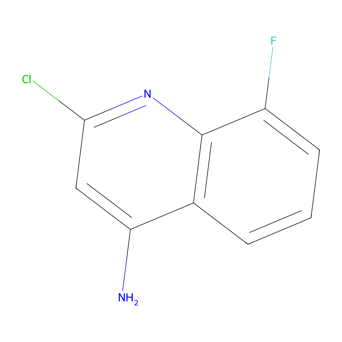 2-Chloro-8-fluoroquinolin-4-amine molecular structure, CAS 1707359-89-4