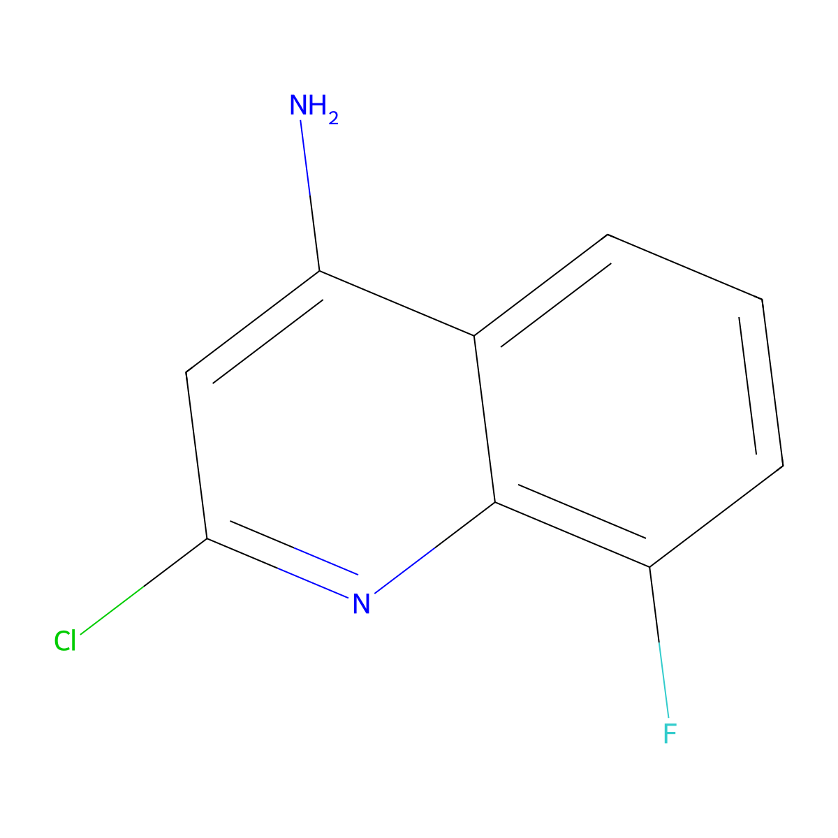 2-Chloro-8-fluoroquinolin-4-amine molecular structure, CAS 1707359-89-4