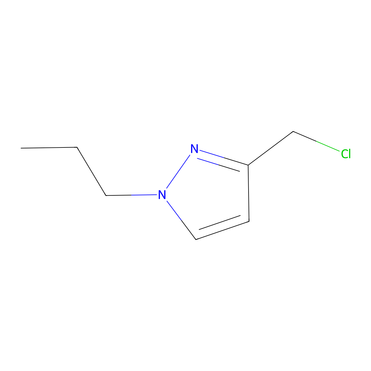 3-(chloromethyl)-1-propyl-1H-pyrazole molecular structure, CAS 1707359-95-2