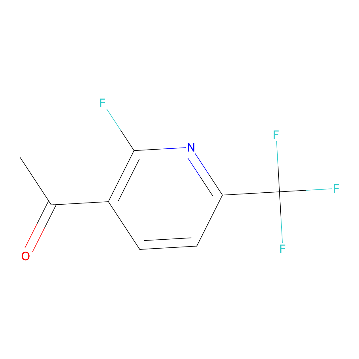 1-(2-Fluoro-6-(trifluoromethyl)pyridin-3-yl)ethanone molecular structure, CAS 1707360-00-6