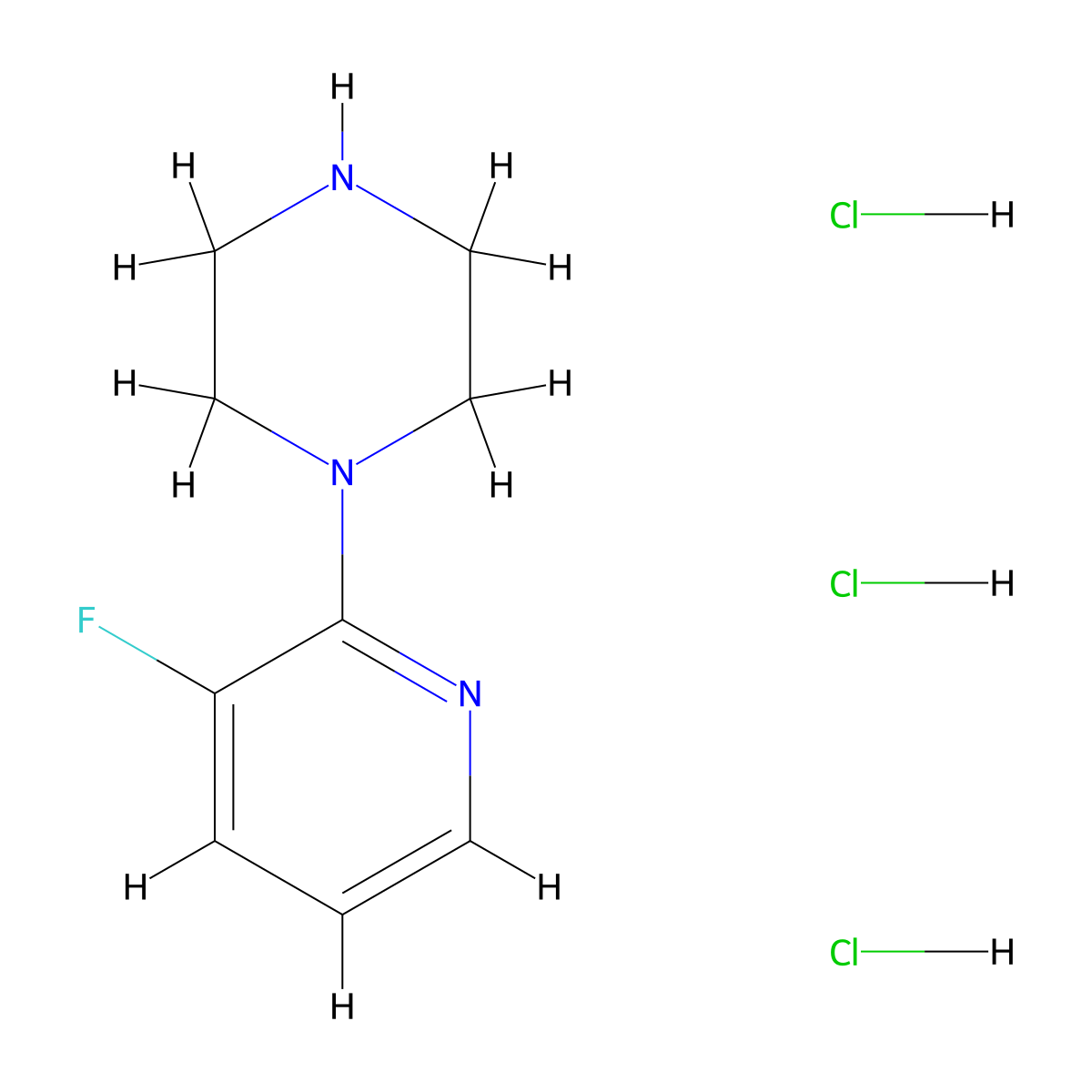 1-(3-Fluoropyridin-2-yl)piperazine trihydrochloride molecular structure, CAS 1707361-54-3