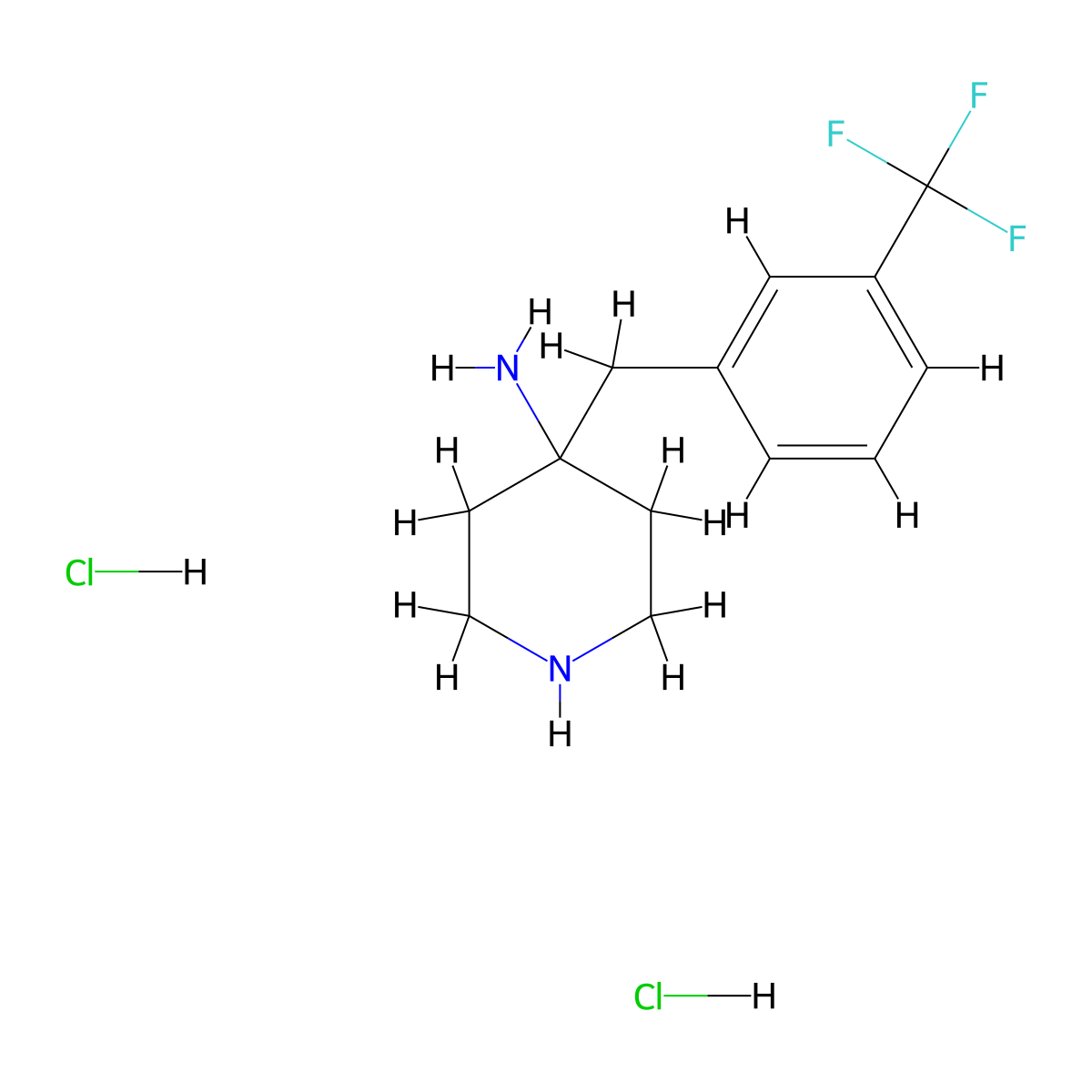 4-[3-(Trifluoromethyl)benzyl]piperidin-4-amine dihydrochloride molecular structure, CAS 1707361-63-4