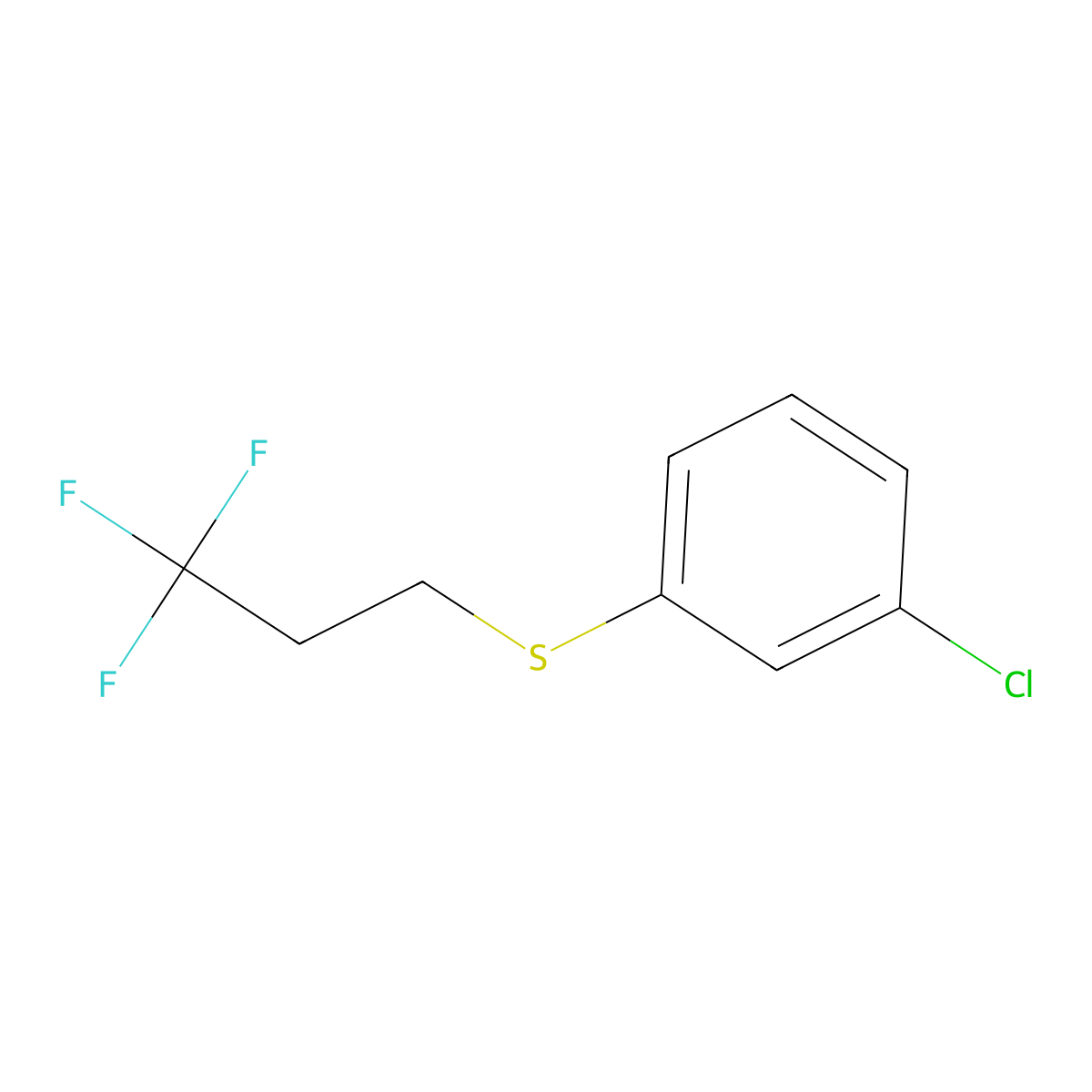 3-Chlorophenyl 3,3,3-trifluoropropyl sulfide molecular structure, CAS 1707361-66-7
