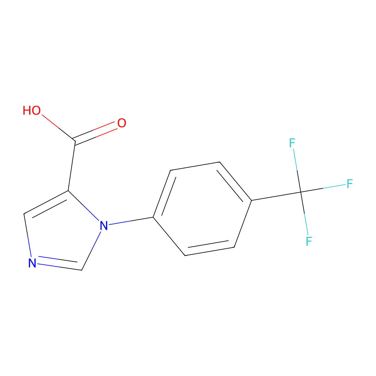 1-[4-(Trifluoromethyl)phenyl]-1H-imidazole-5-carboxylic acid molecular structure, CAS 1707361-69-0