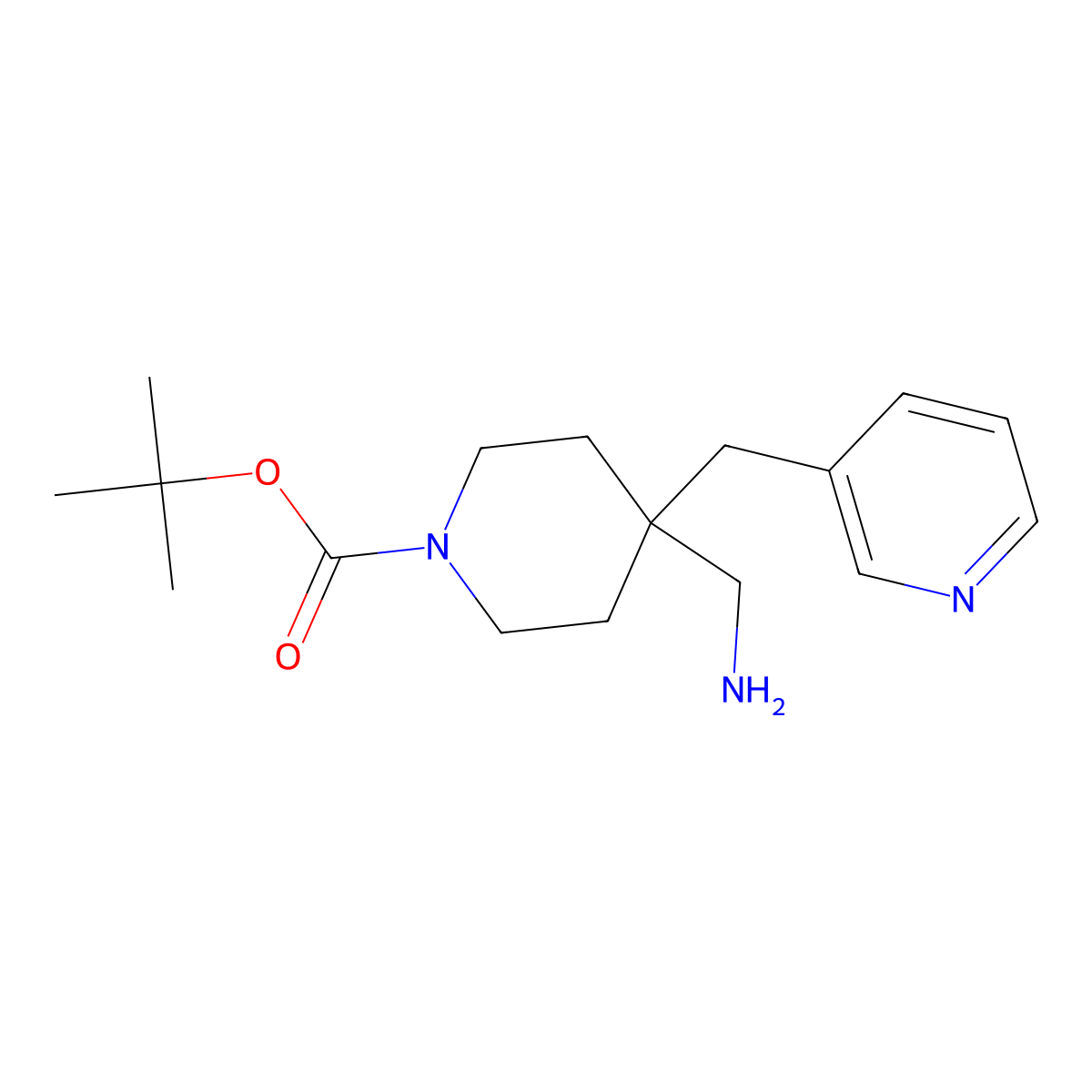 tert-Butyl 4-(aminomethyl)-4-(pyridin-3-ylmethyl)piperidine-1-carboxylate molecular structure, CAS 1707361-80-5