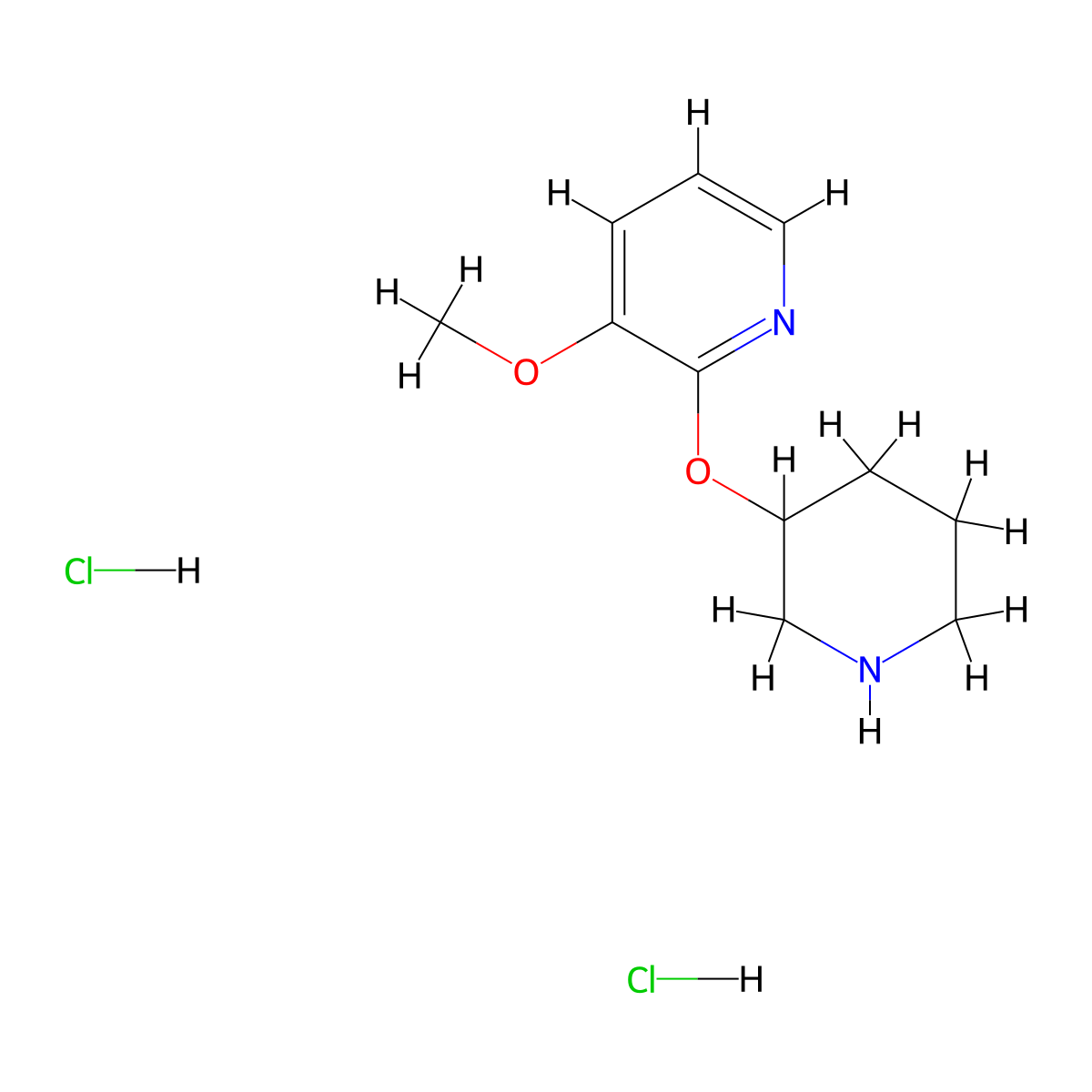 3-Methoxy-2-(piperidin-3-yloxy)pyridinedihydrochloride molecular structure, CAS 1707361-81-6