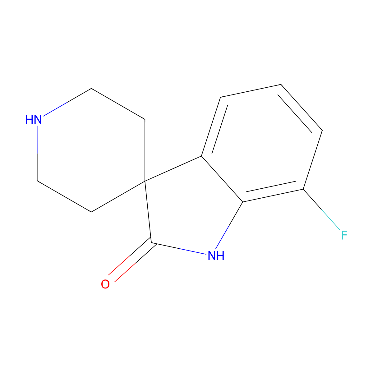 7-Fluorospiro[indoline-3,4'-piperidin]-2-one molecular structure, CAS 1707361-82-7