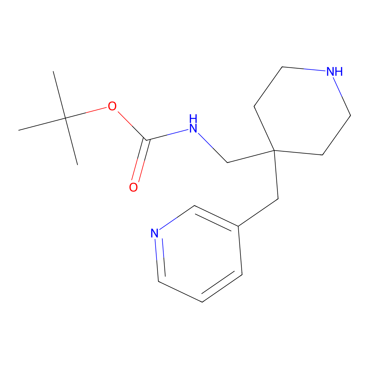 tert-Butyl [4-(pyridin-3-ylmethyl)piperidin-4-yl]methylcarbamate molecular structure, CAS 1707361-83-8