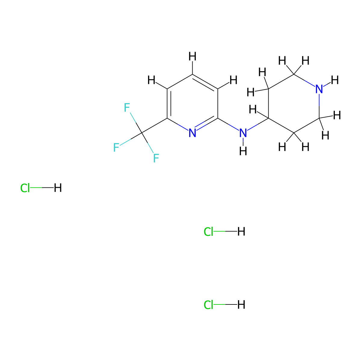 N-(Piperidin-4-yl)-6-(trifluoromethyl)pyridin-2-amine trihydrochloride molecular structure, CAS 1707361-84-9