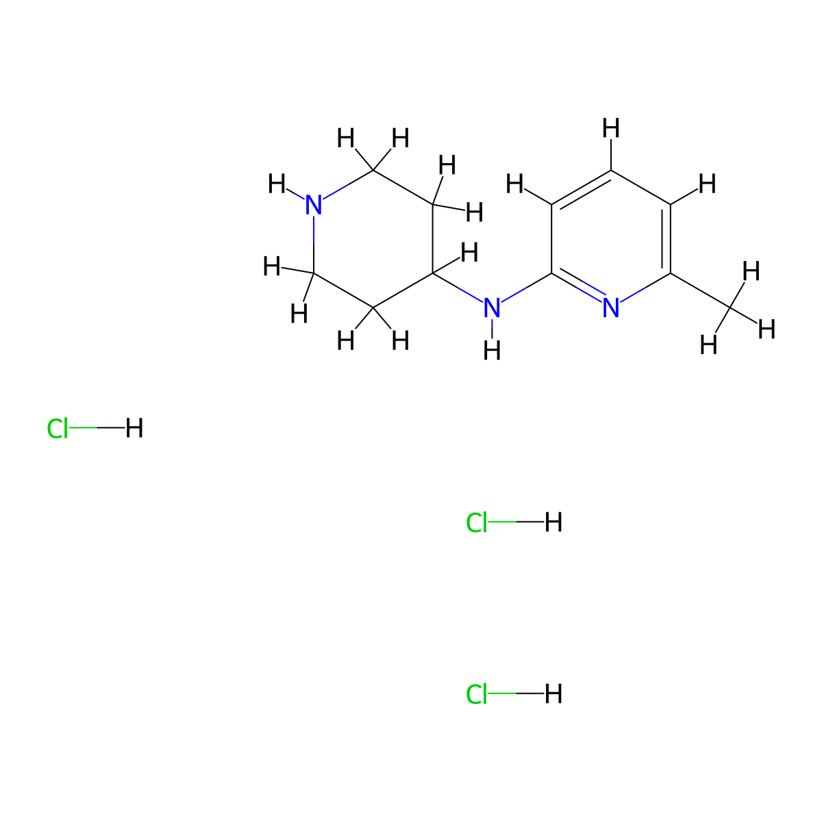 6-Methyl-N-(piperidin-4-yl)pyridin-2-amine trihydrochloride molecular structure, CAS 1707361-85-0