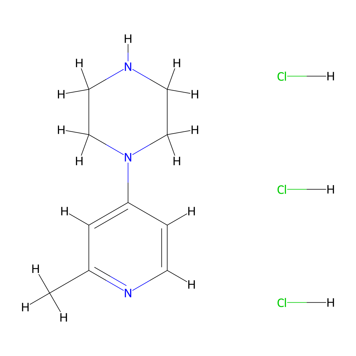 1-(2-Methylpyridin-4-yl)piperazine trihydrochloride molecular structure, CAS 1707361-86-1
