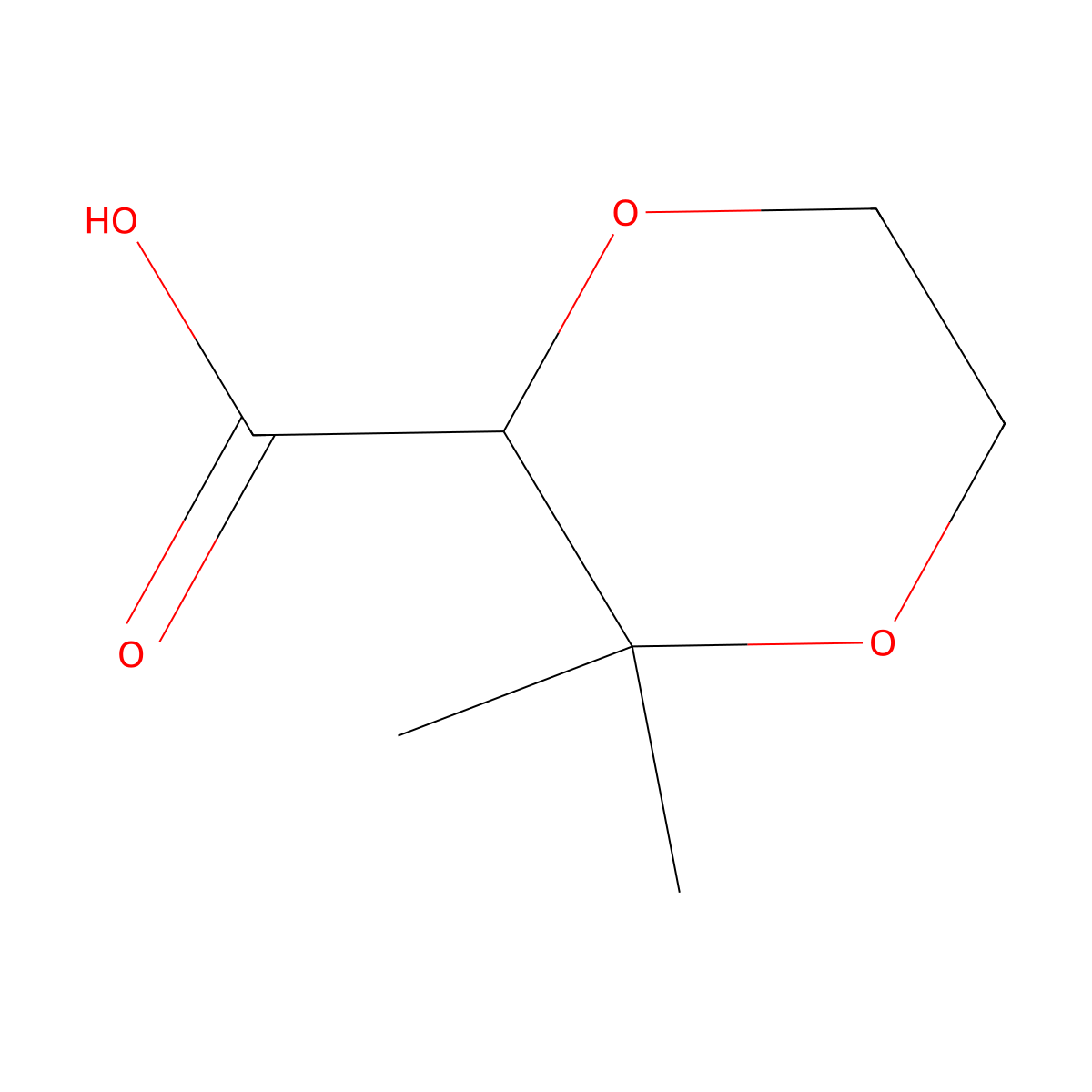 3,3-Dimethyl-1,4-dioxane-2-carboxylic acid molecular structure, CAS 1707364-90-6