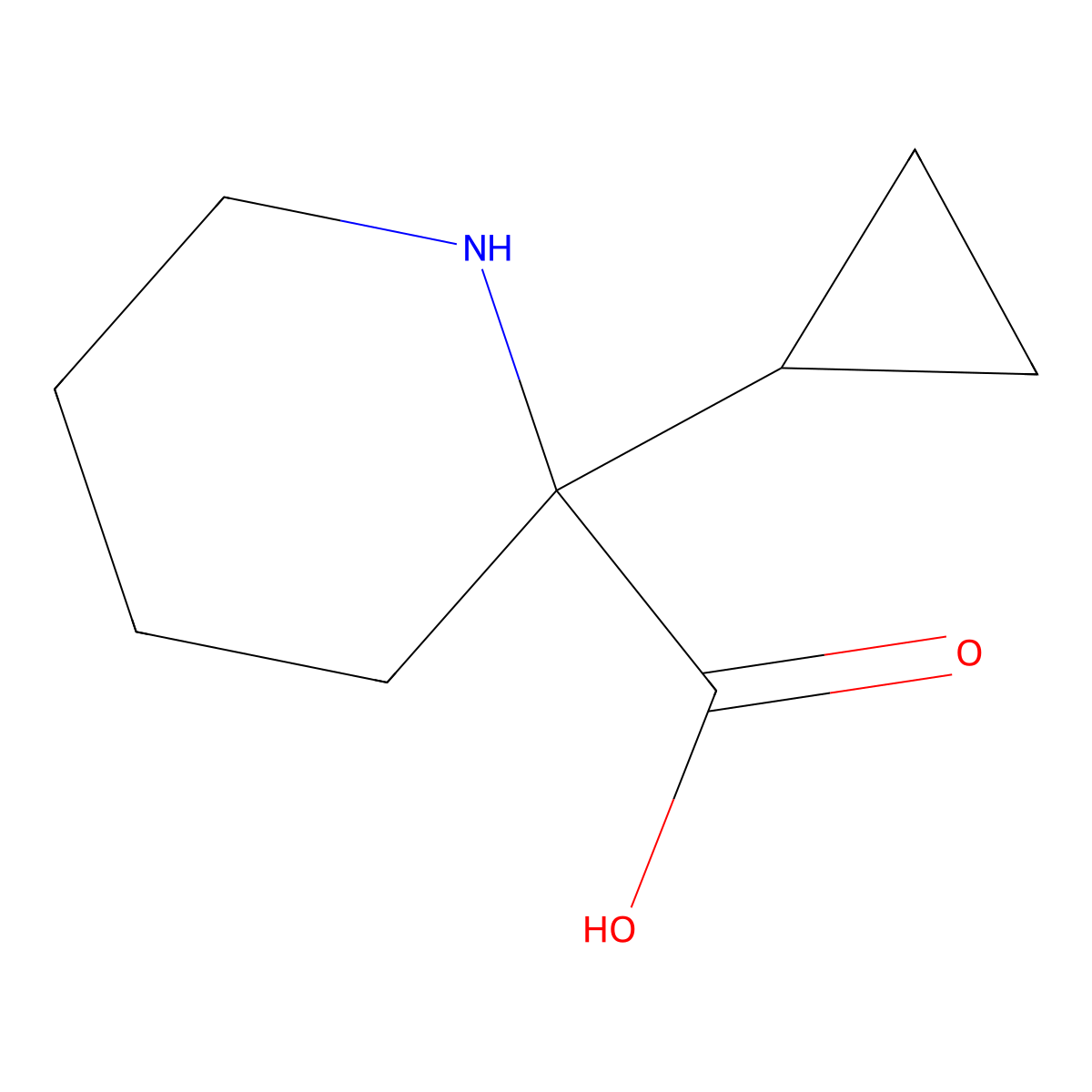 2-Cyclopropylpiperidine-2-carboxylic acid molecular structure, CAS 1707364-95-1