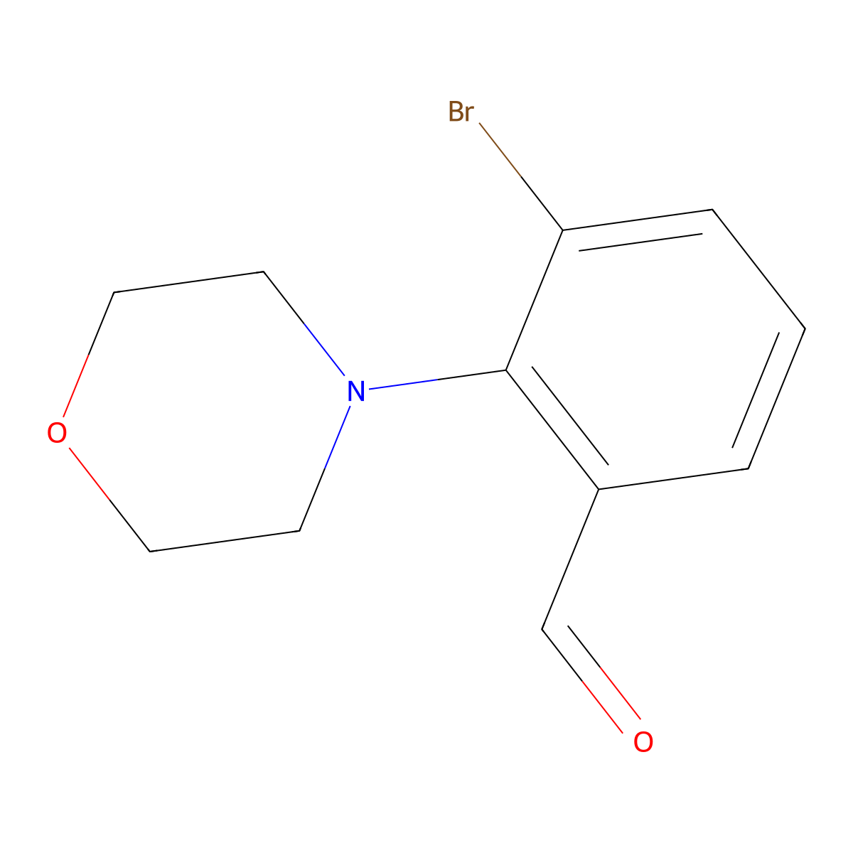 3-Bromo-2-(morpholin-4-yl)benzaldehyde molecular structure, CAS 1707365-29-4