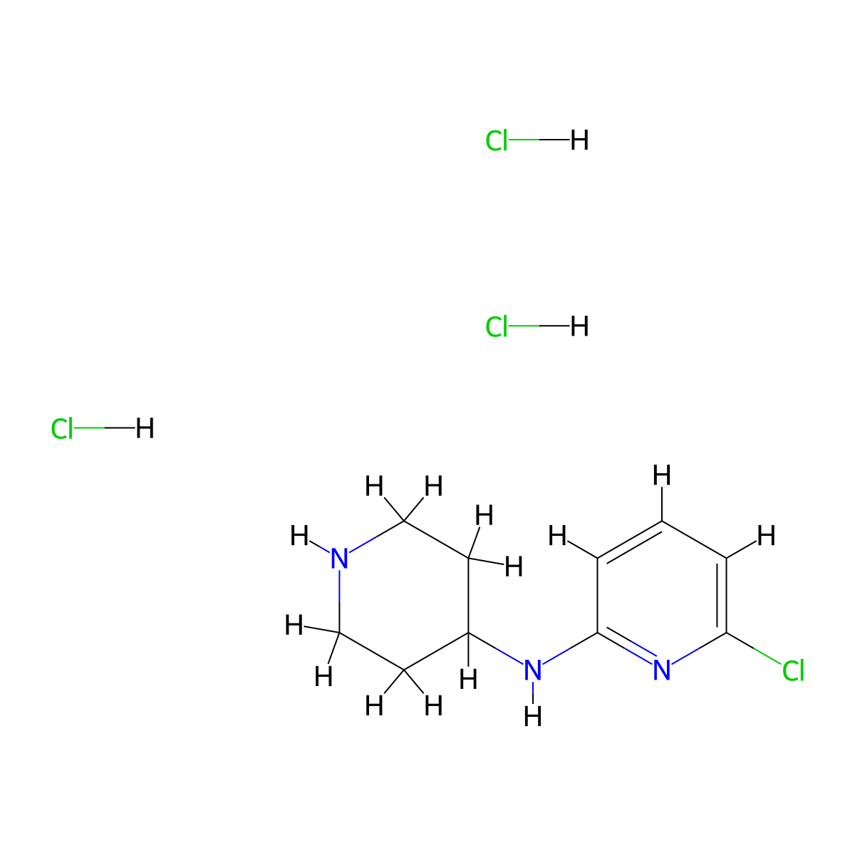 6-Chloro-N-(piperidin-4-yl)pyridin-2-amine trihydrochloride molecular structure, CAS 1707365-35-2