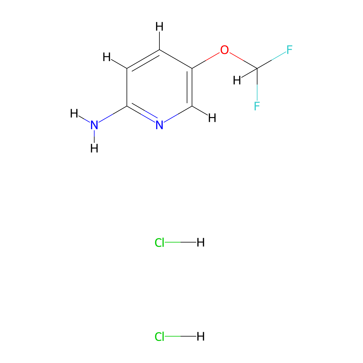 5-(Difluoromethoxy)pyridin-2-amine dihydrochloride molecular structure, CAS 1707365-40-9