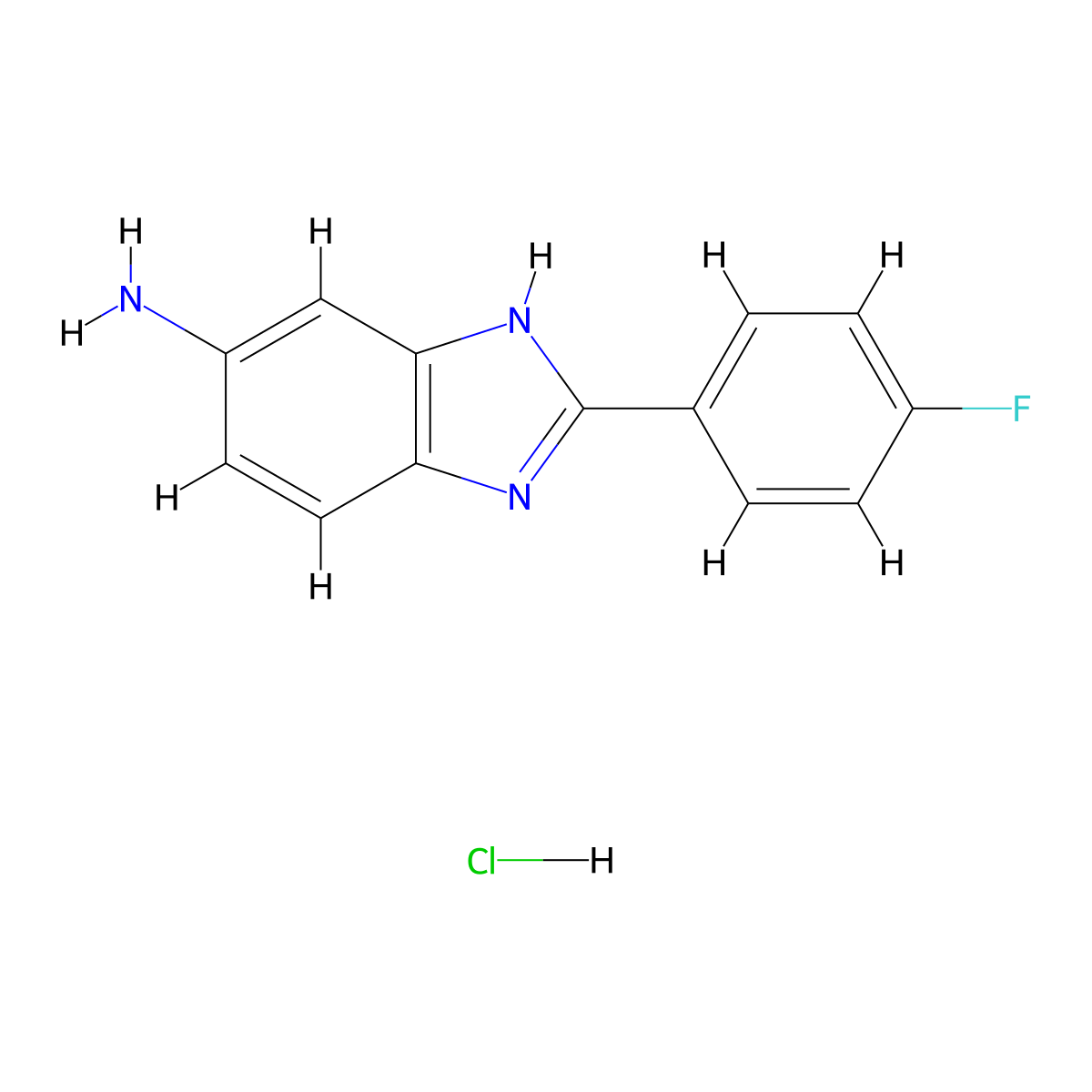 2-(4-fluorophenyl)-1H-1,3-benzodiazol-5-amine hydrochloride molecular structure, CAS 1707365-42-1