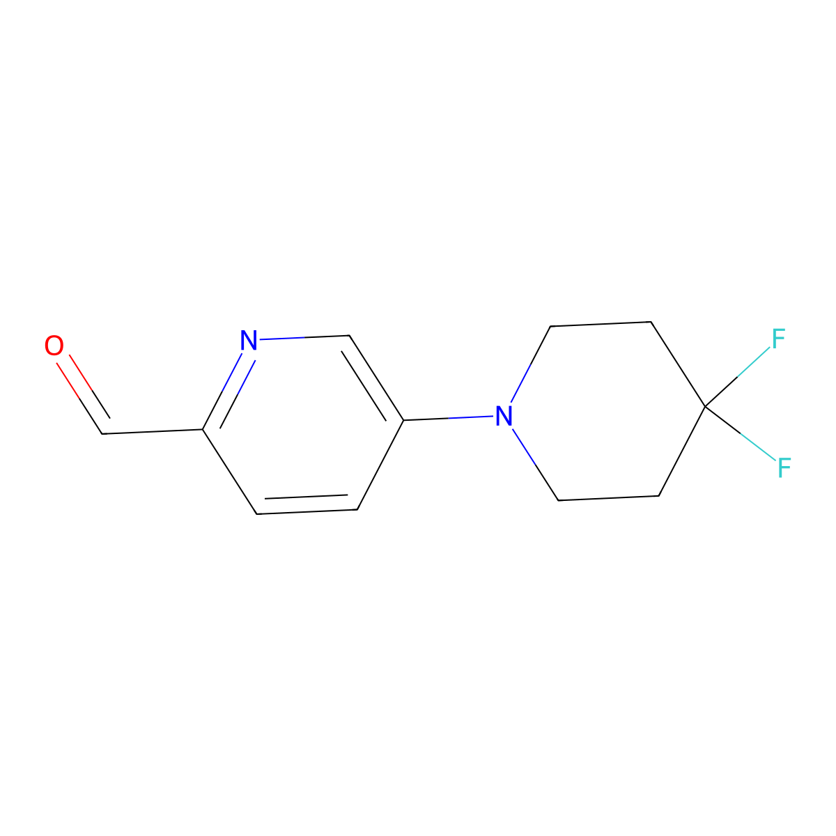 5-(4,4-Difluoropiperidin-1-yl)picolinaldehyde molecular structure, CAS 1707365-72-7