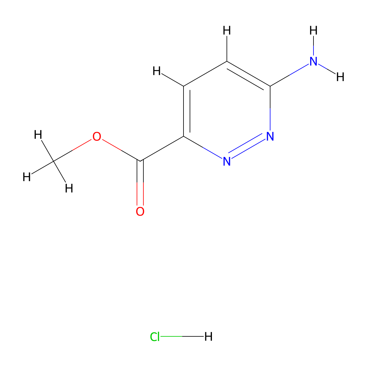 Methyl 3-aminopyridazine-6-carboxylate hydrochloride molecular structure, CAS 1707365-91-0
