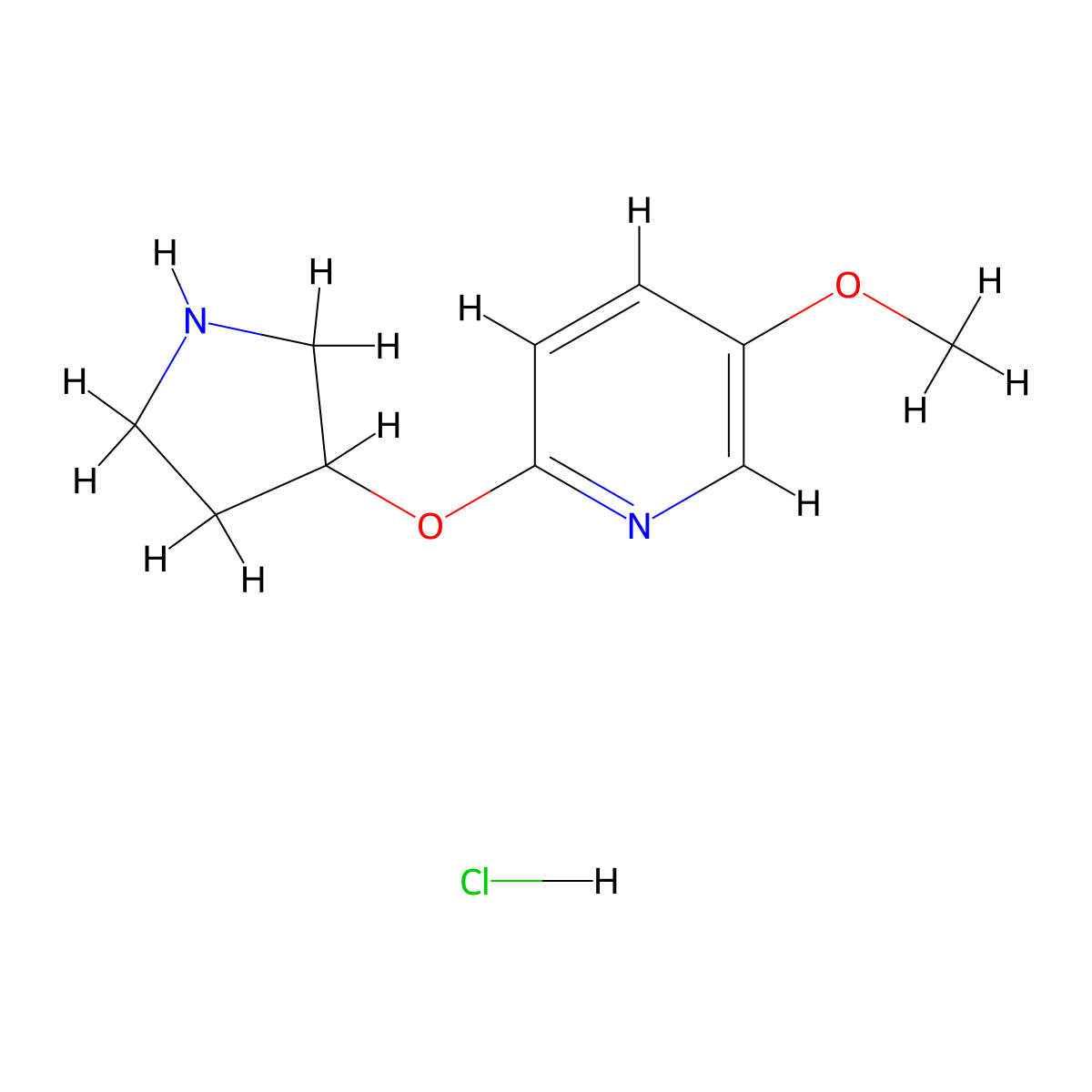 5-Methoxy-2-(pyrrolidin-3-yloxy)pyridinehydrochloride molecular structure, CAS 1707365-92-1