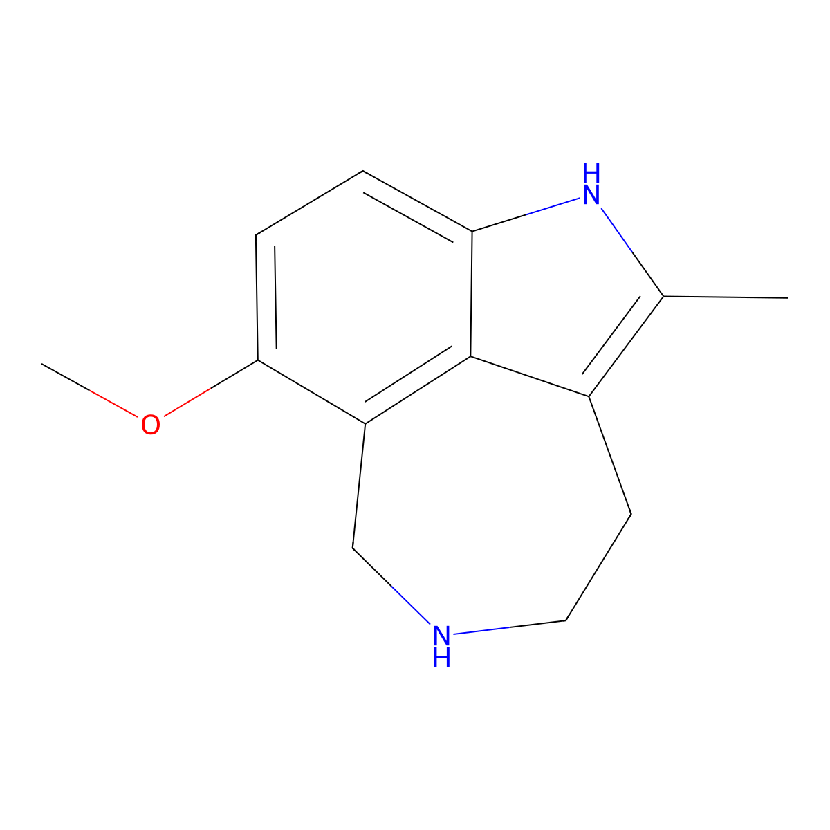 7-Methoxy-2-methyl-3,10-diazatricyclo[6.4.1.0,4,13]trideca-1,4,6,8(13)-tetraene molecular structure, CAS 1707367-39-2