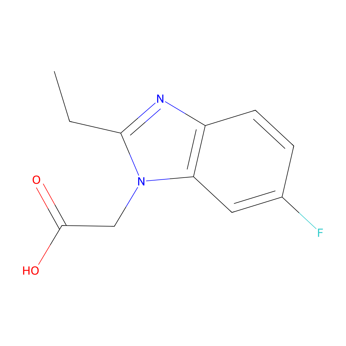 2-(2-Ethyl-6-fluoro-1H-1,3-benzodiazol-1-yl)acetic acid molecular structure, CAS 1707367-57-4