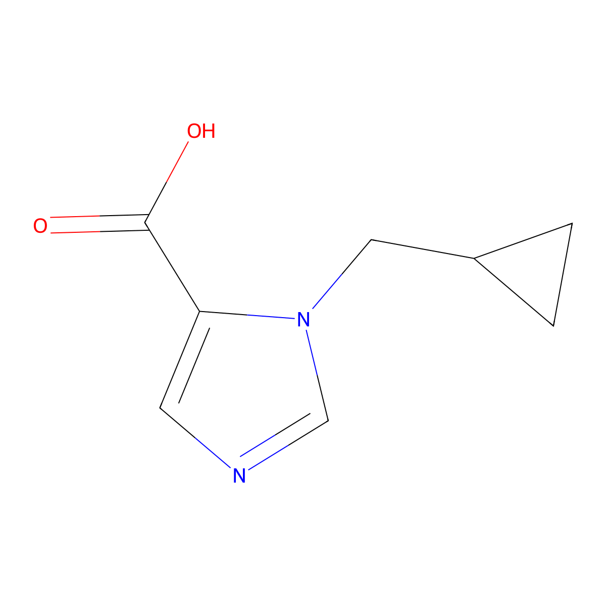 1-(Cyclopropylmethyl)-1H-imidazole-5-carboxylic acid molecular structure, CAS 1707367-62-1