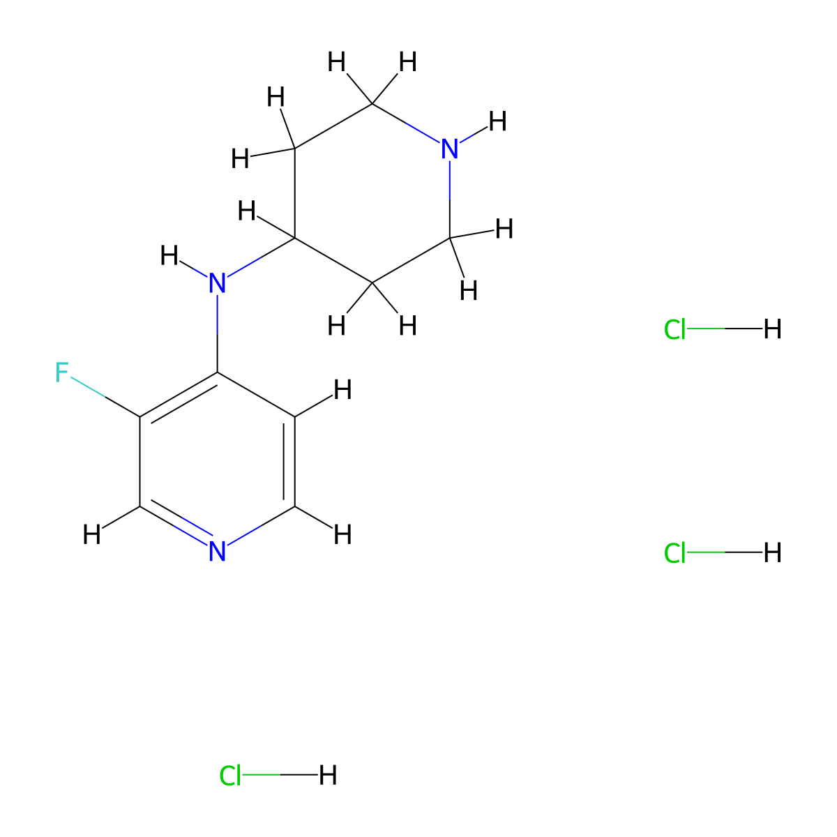 3-Fluoro-N-(piperidin-4-yl)pyridin-4-amine trihydrochloride molecular structure, CAS 1707367-66-5