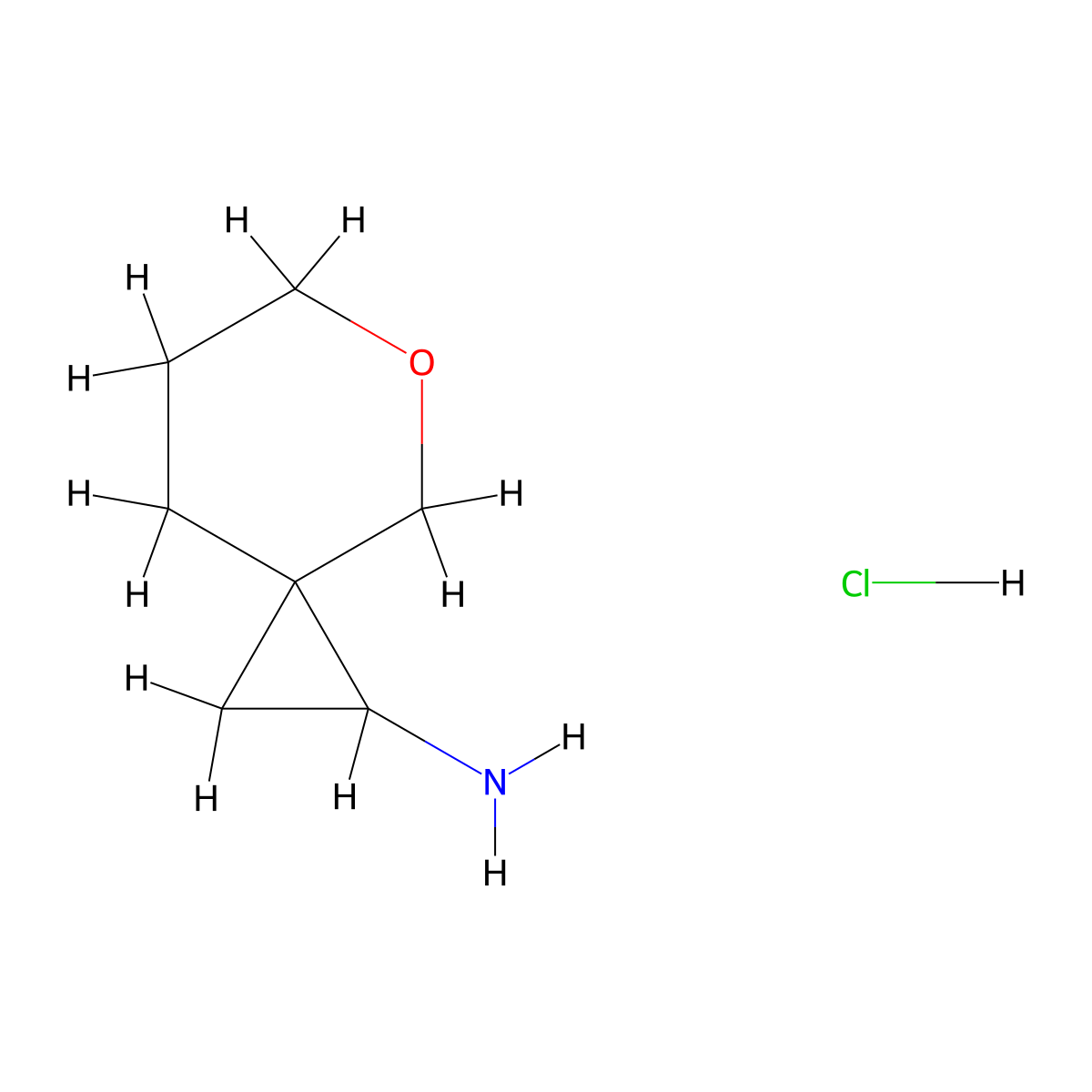5-Oxaspiro[2.5]octan-1-amine hydrochloride molecular structure, CAS 1707367-72-3