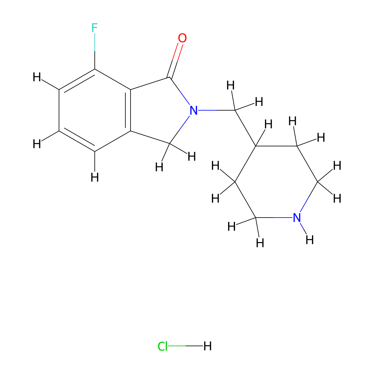 7-Fluoro-2-(piperidin-4-ylmethyl)isoindolin-1-one hydrochloride molecular structure, CAS 1707367-74-5
